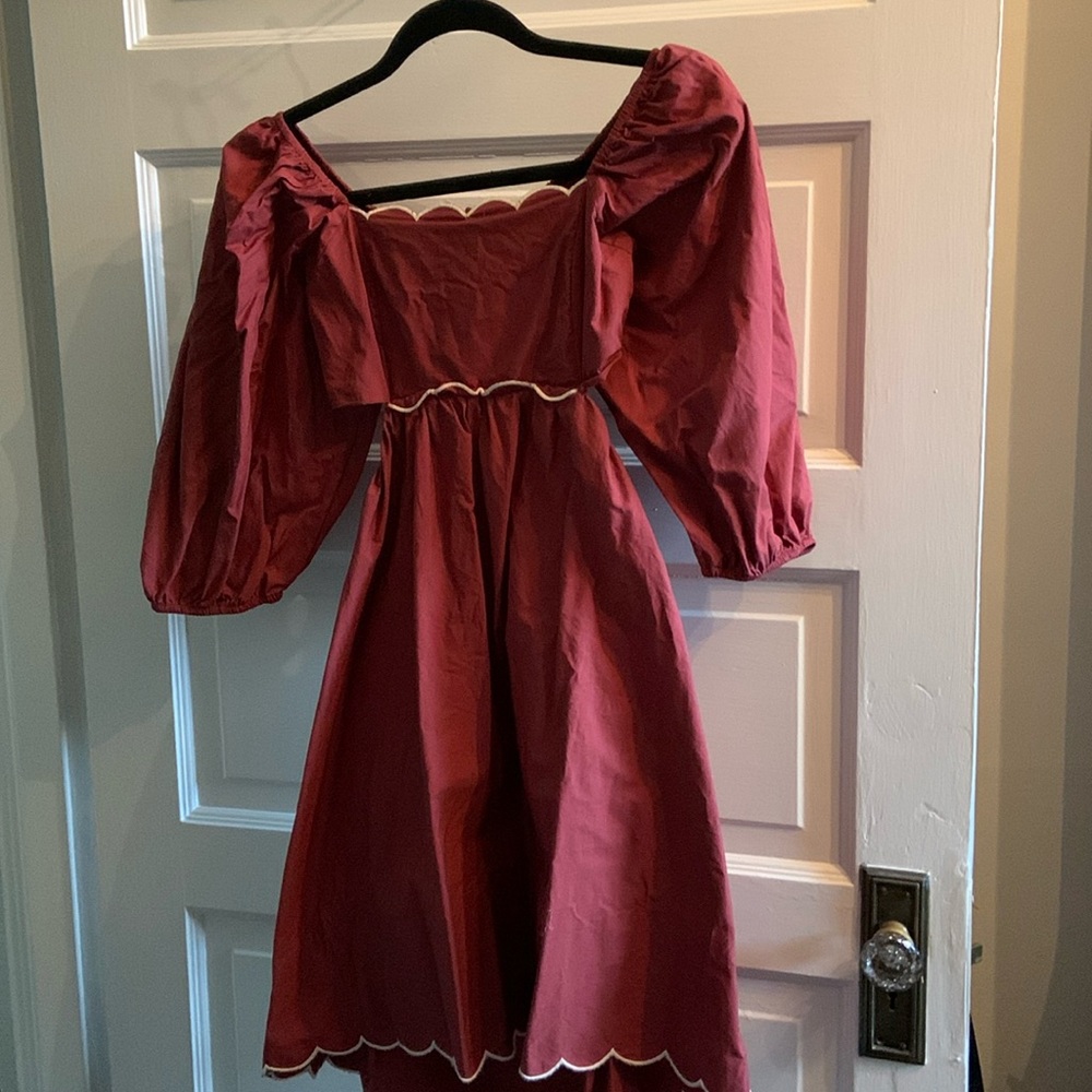 Dark red dress by Anthropologie